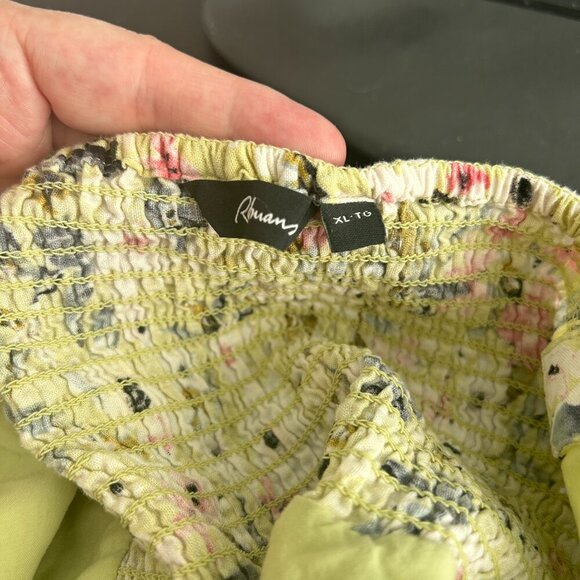 Reitmans Linen Blend Floral Midi Sundress Smocked Sz XL Boho Milk Maid Lined Tie - Picture 7 of 8